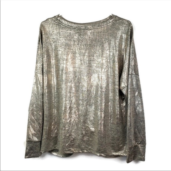 Fourteenth Place Metallic Gold Top Sweater Size L NWT - Picture 5 of 8